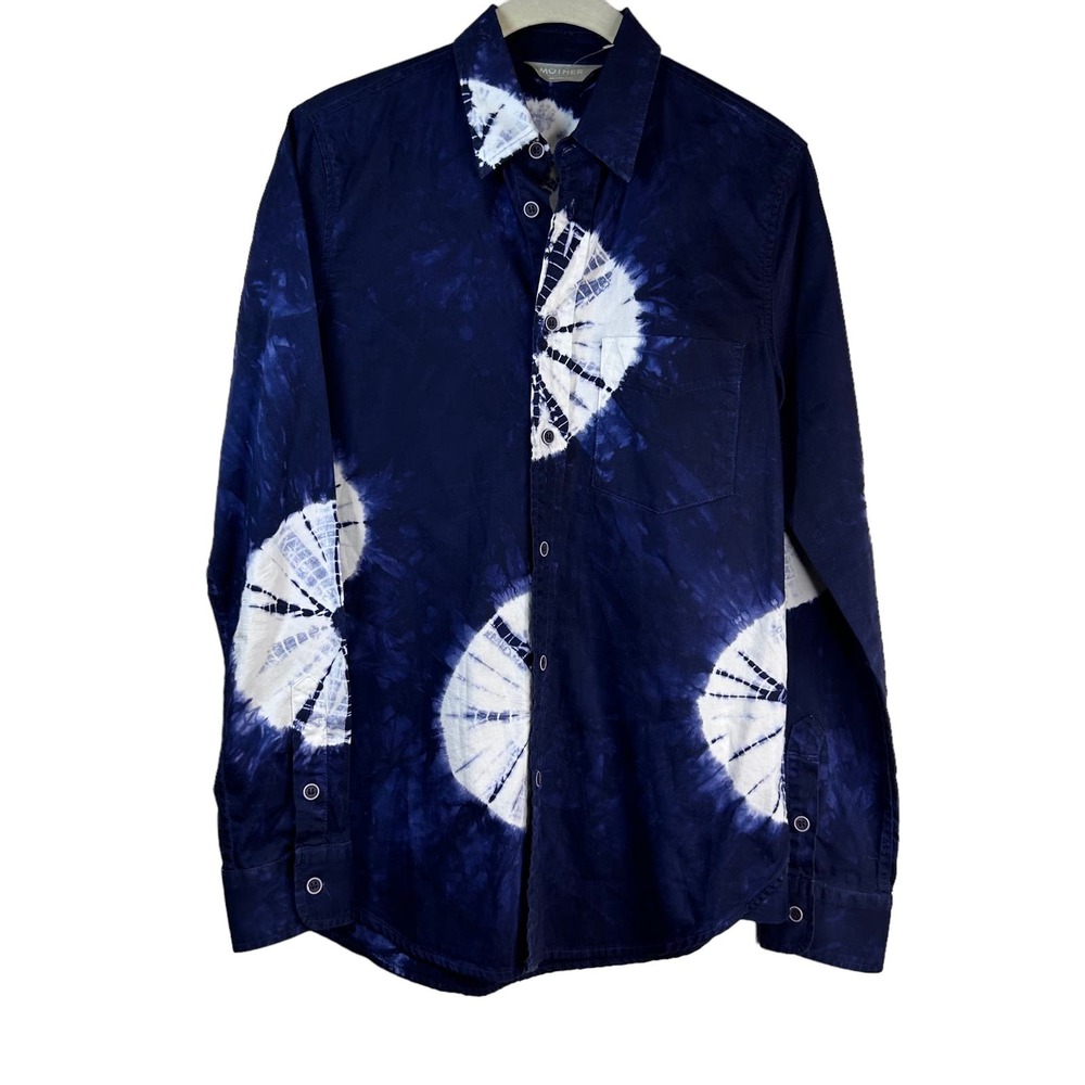 MOTHER Long Sleeved Reverse Tie Dye Shell Collared Button Up Shirt Womens XS